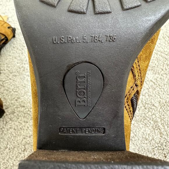 Born Cass Hiking boots In Chestnut NEW Women's 8.5 Suede Heeled Booties - Picture 7 of 10